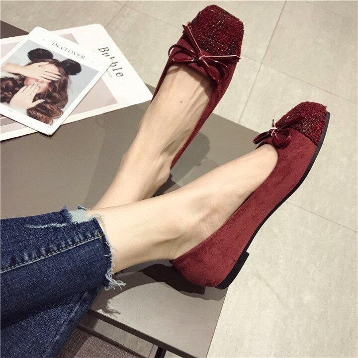 女性 韓国 フラット ファッション カジュアル シングルシューズ スリップ ソフトソール(T)