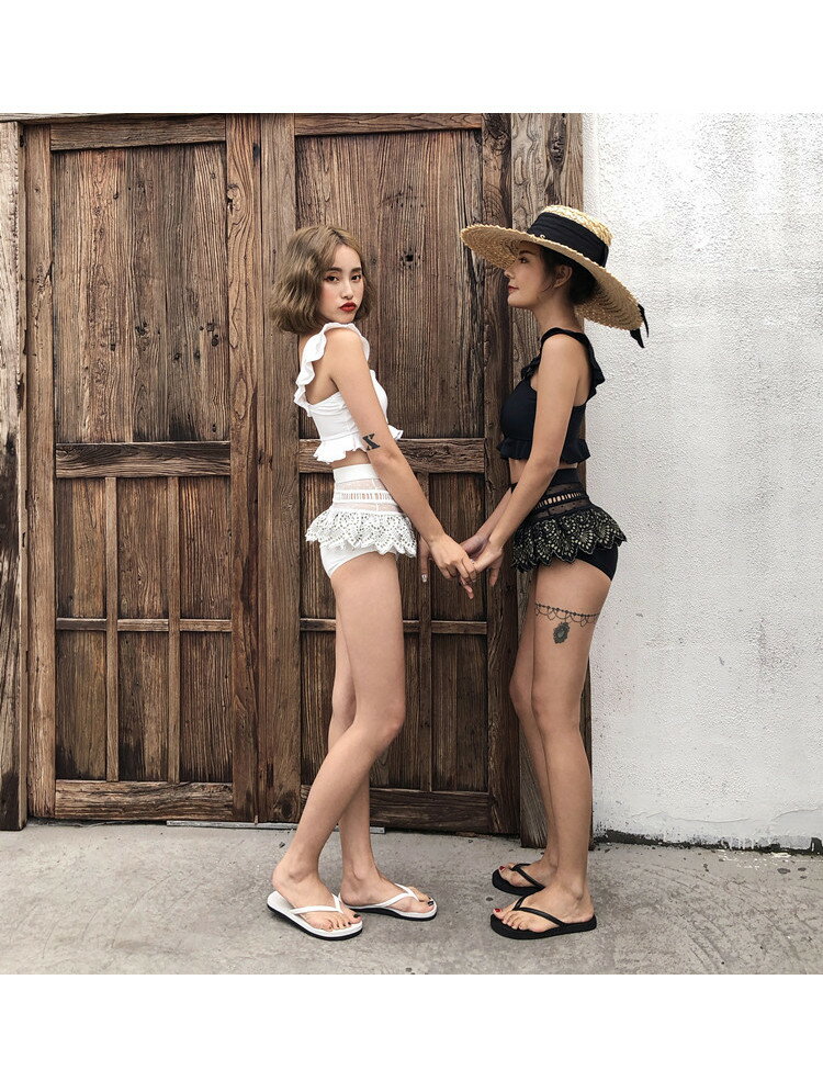 にピッタリ セクシー ビキニ 快適 ししゅう スパ 水着(T)