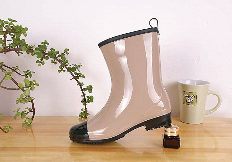 韓国 デザイン カラーマッチング レインブーツ スリップ アウトドア 可愛い ショートブーツ(T)
