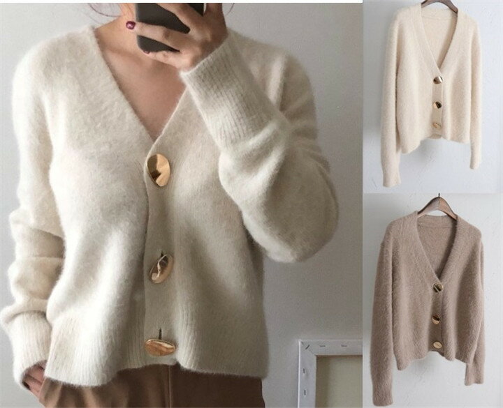 ニットカーディガン体型カバー着痩せ...