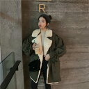 韓国ファッション ゆったり 縫付 綿 学生 子羊の毛 コットン コートダブルボタン[K](T)