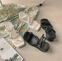 楽天グリンファクトリーこなれコーデが完成サンダル ローマの靴 オープントゥ ファッション フリップトゥ[K]（T）