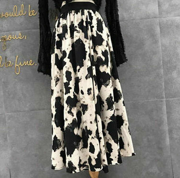 韓国ファッション プリント クリエイティブ スカート 快適[K](T)