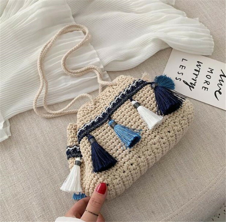 ストローバッグ バケーション レディース かごバッグ ポータブル[K](T)