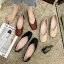 スニーカー 韓国ファッション フラット スクエアヘッド レトロ 浅口 靴[K](T)