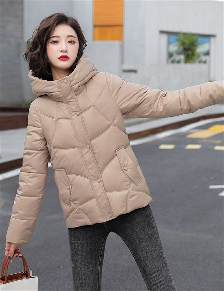 売れ筋カラー 韓国ファッション ショート丈 フード付き カジュアル ダウンジャケット[K](T)