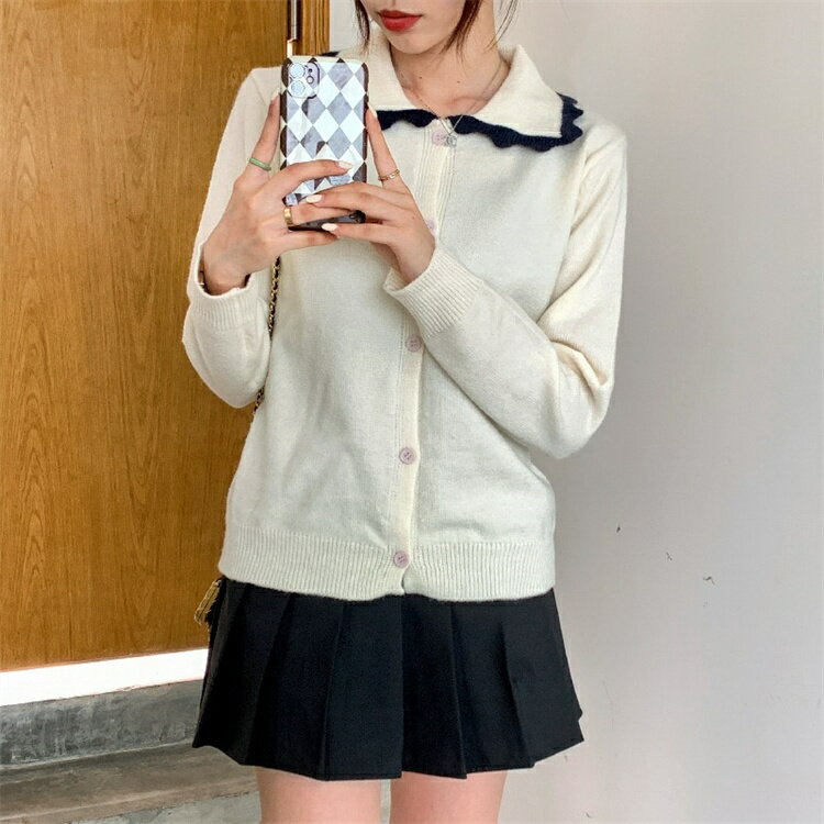 柔らかい 可愛い系 トレンド スリム カーディガン シン ニットトップス[K](T)(4)
