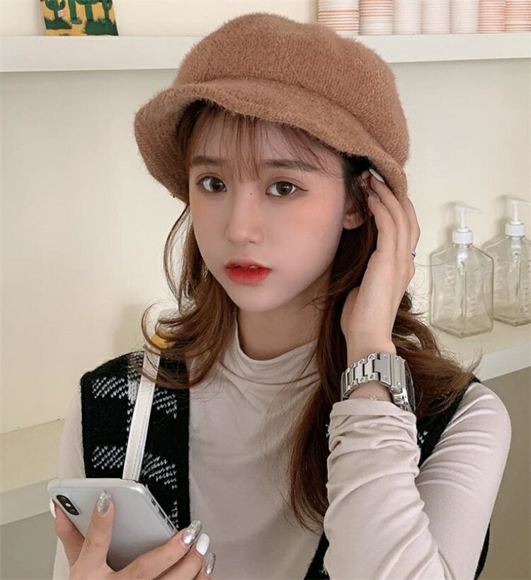 ベレー帽 顔を小さく かわいい 可愛い系 画家の帽子 ピュアカラー[K](T)