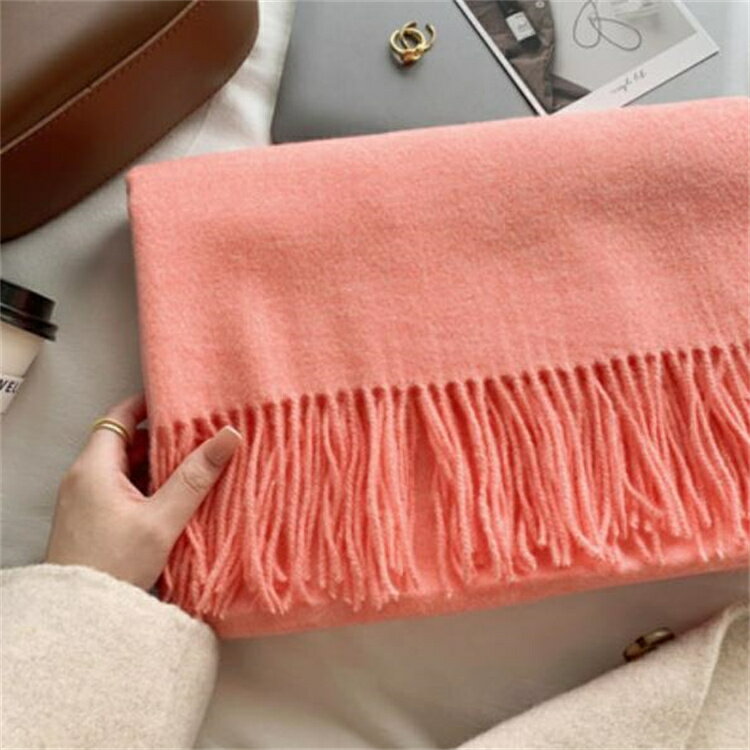 旬なレイヤード 韓国ファッション ストール スリム ピュアカラー 暖かい[K](T)