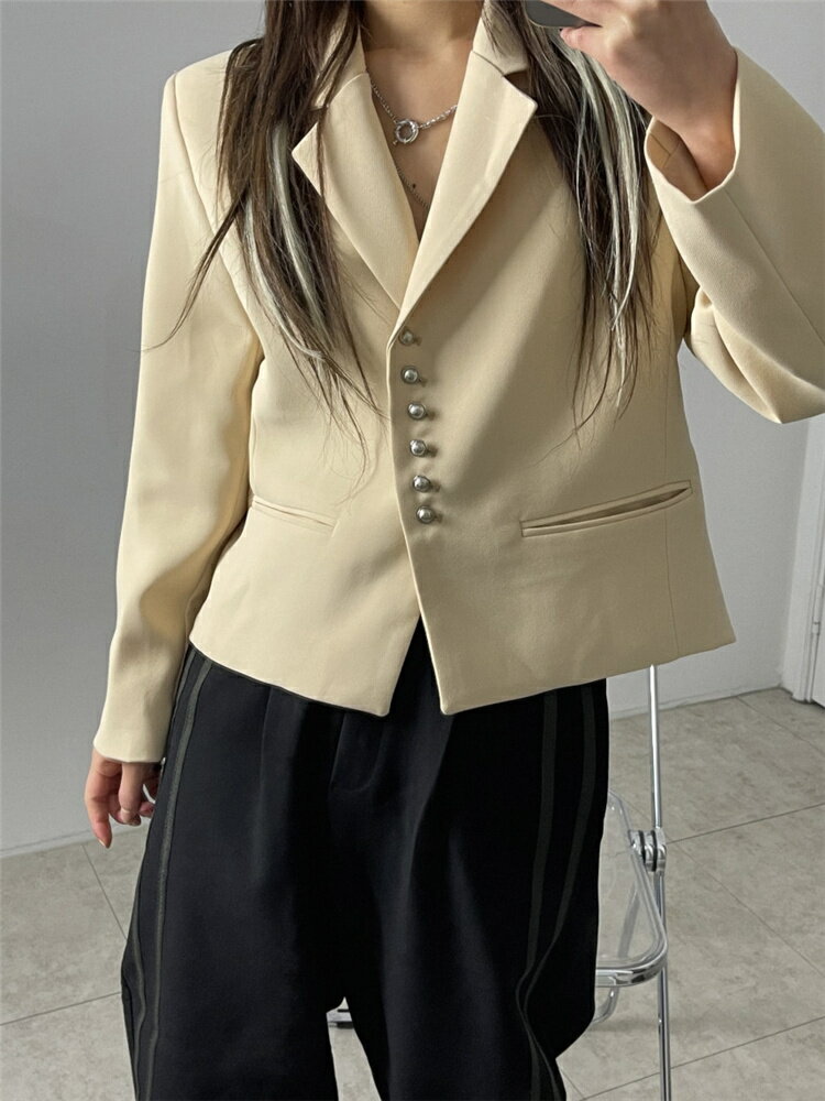 2色 色 韓国ファッション シンプル Vネック おしゃれ ショート丈[K](T)