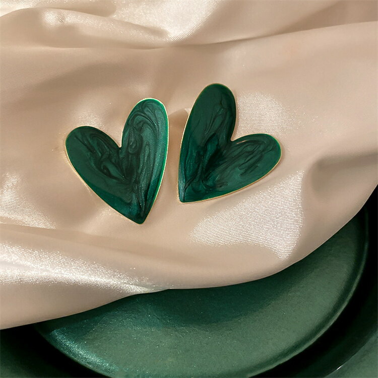 シルバーニードル ラブイヤリング ピーチハート キャンディーカラー[K](T)