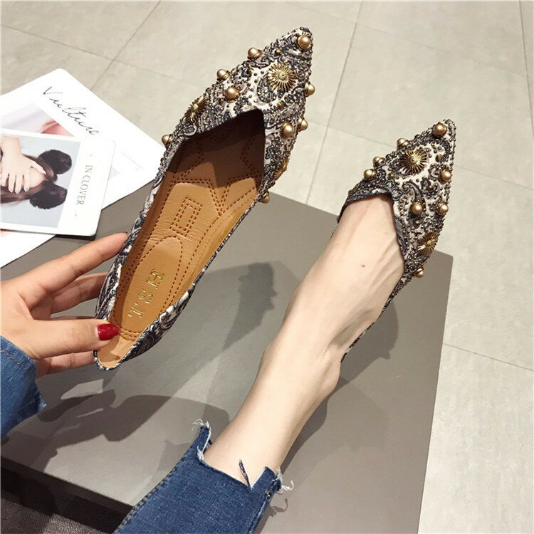 韓国ファッション モカシン レディース カジュアル ポインテッドトゥ[K](T)