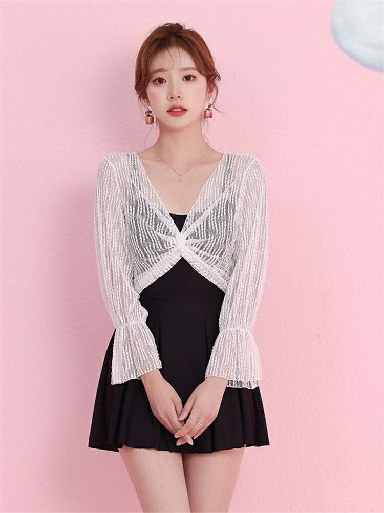 長袖 トレンド 可愛い系 ビーチ プール ナイトプール 水泳 洗練された 水着[K](T)