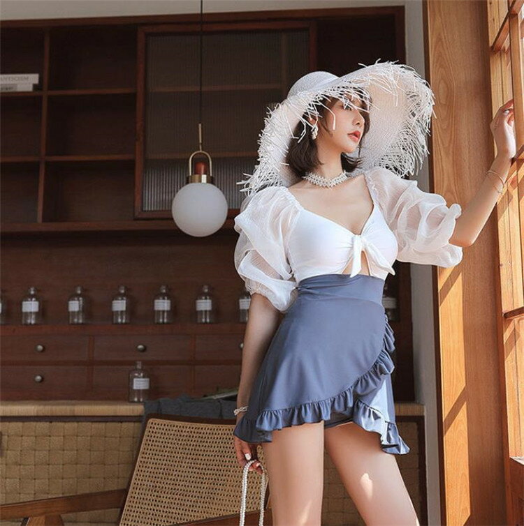レディース 夏 水着 おしゃれ ビーチ プール 海水浴 リゾート レジャー フェアリー 女性 ワンピース ボクサー 保守的 韓国 スタイル 魅惑的 ビキニ レース お腹 カバー スリム 見せ
