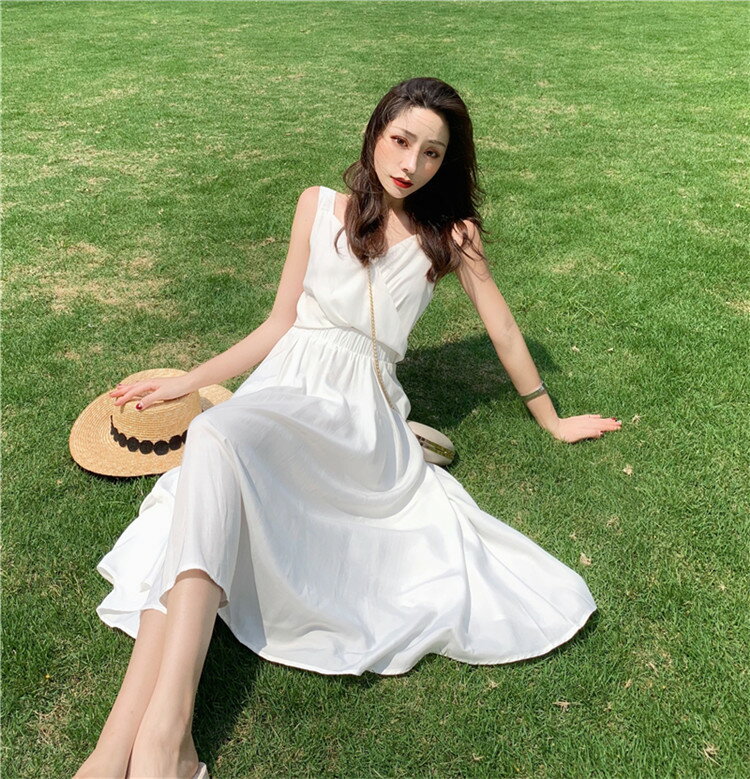 各家庭に必要です Vネックインナー キャミワンピ セクシー クロス 袖なし[K](T)