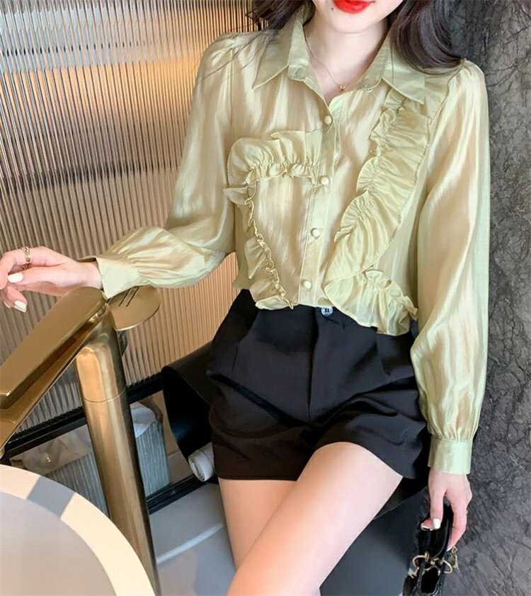 優雅女性らしいシャツ (T)