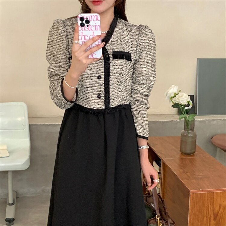 雑誌で誌介されました 大きいサイズ裾 おしゃれ ツーピース ワンピース[K](T)