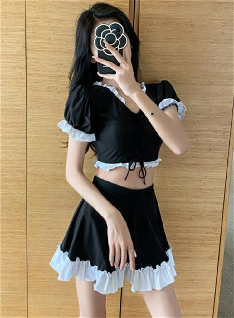 海外セレブ おしゃれ 韓国ファッション ビーチ 2点セット 水着 快適 お出かけ 可愛い系[K](T)