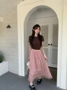 バンディング 背透けて 2点セット 上着 半袖 tシャツ ケーキスカート (T)