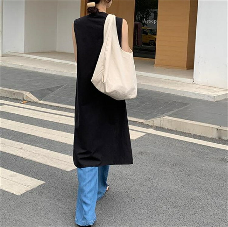 リネン ベストワンピース ジャンパースカート (T)