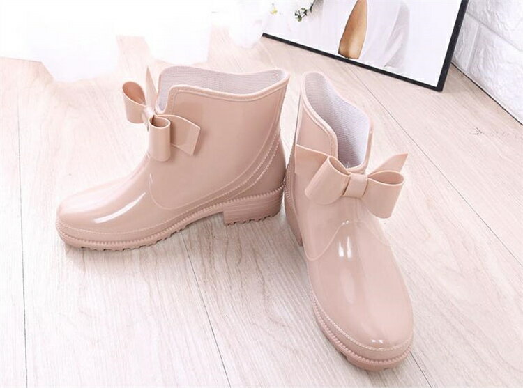 雨靴 カジュアル かわいい 水靴 防水ゴム靴 滑り止め[K](T)