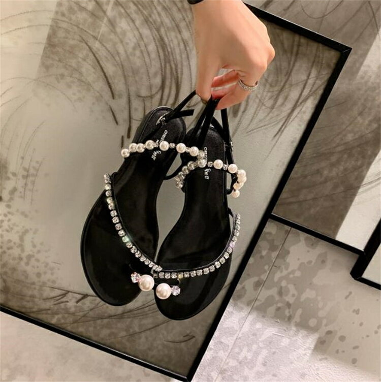 ウォータードリル 真珠 トウサンダル フラット 大きいサイズ[K](T)