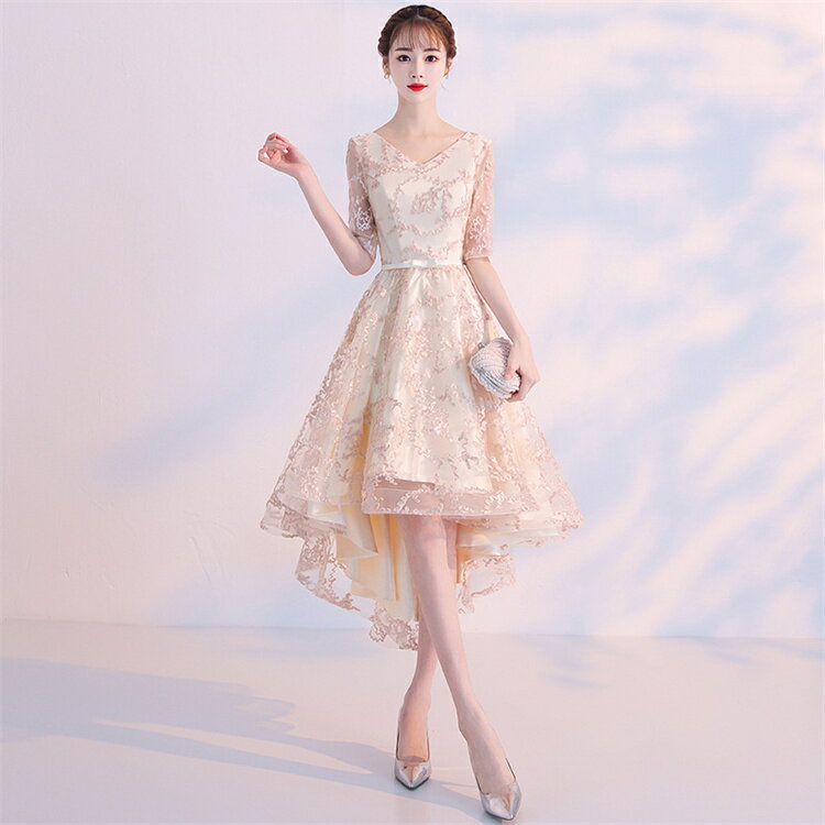 花嫁ドレス ウェディングドレス ミニスカート (T)