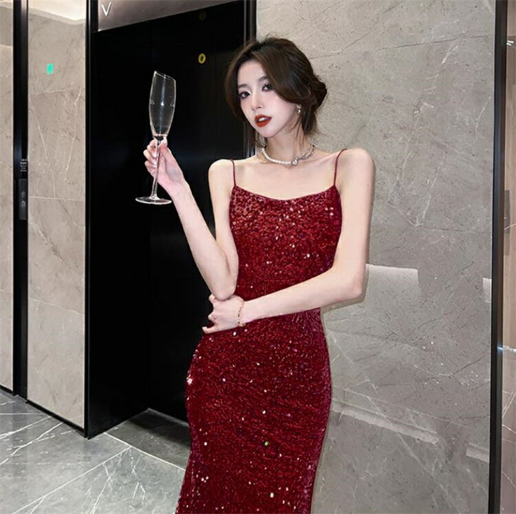 高級でセクシーなドレス ベルベット vネックワンピース (T)