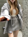 パーカー 2点セット 長袖 ミニスカート (T)