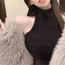 首掛けベスト ニットトップス (T)(4)