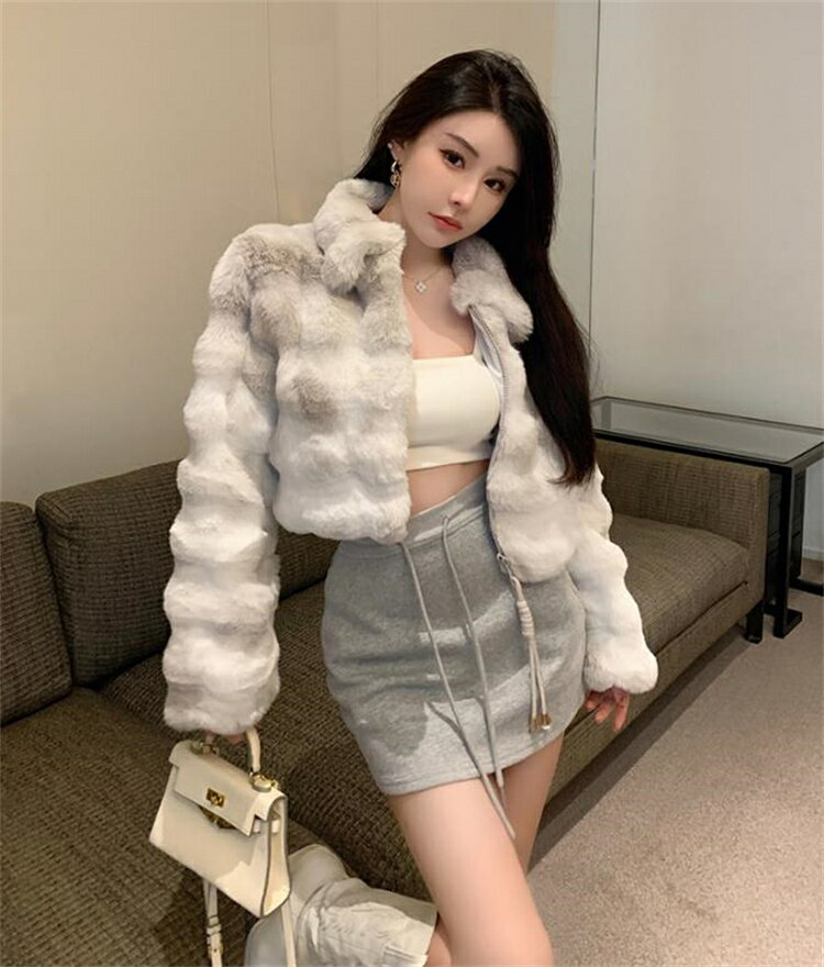 毛皮アウター ミンクのベルベット コート (T)