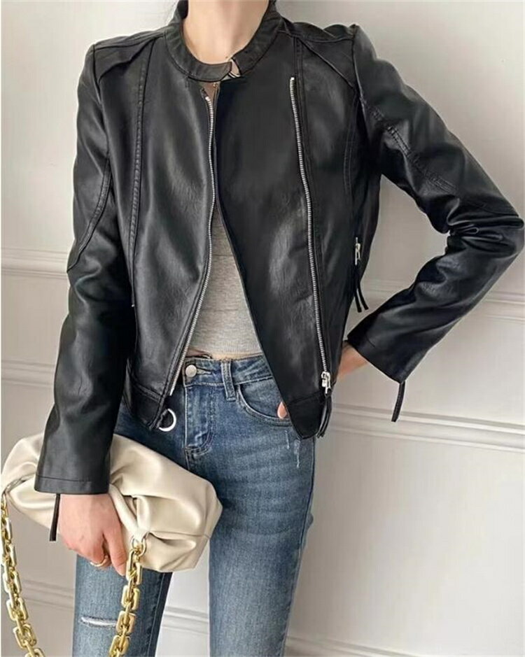 PU皮衣 ライダースジャケット フェイクレザージャケット (T)