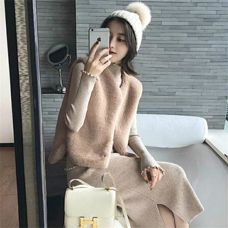 保温コート キツネ毛タンクトップ (T)