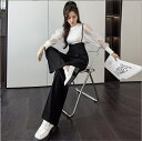 ハイウエストサロペット 女性 ゆったり ストレート (T)(4)