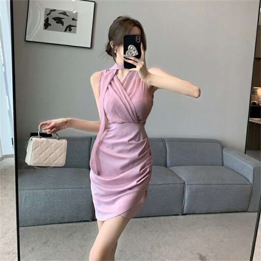 細みせ美人シルエット 縫付ワンピース ジャンパースカート (T) 細みせ美人シルエット 縫付ワンピース ジャンパースカート (T)