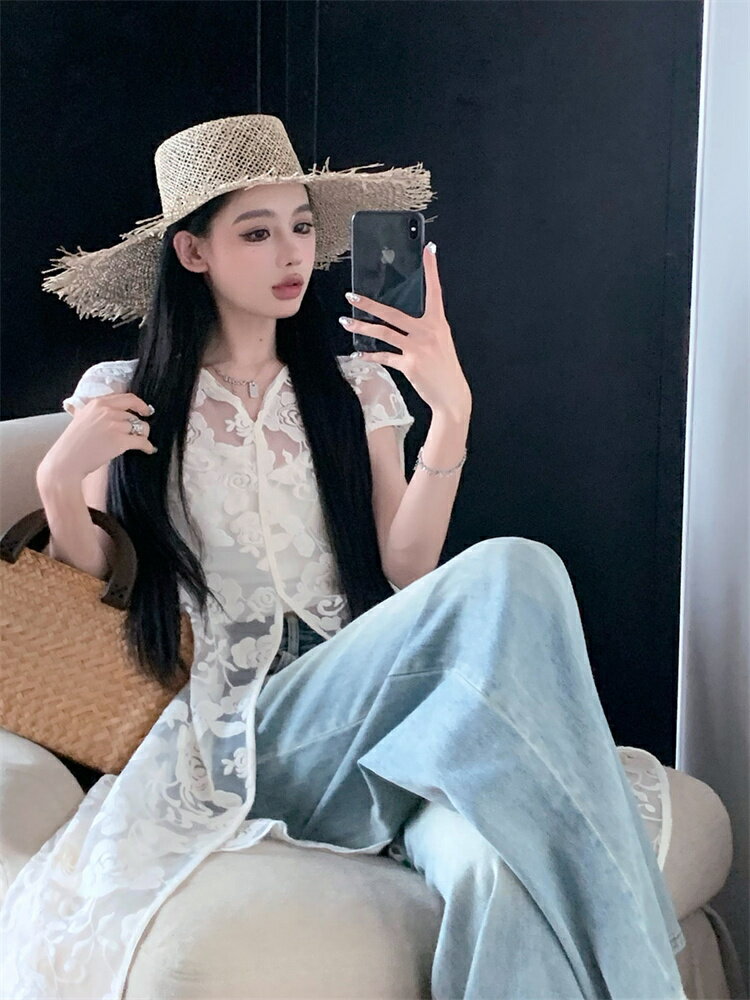 韓国ファッション ジャンパースカート ロングスカート Vネック 花結び スプリット (T)