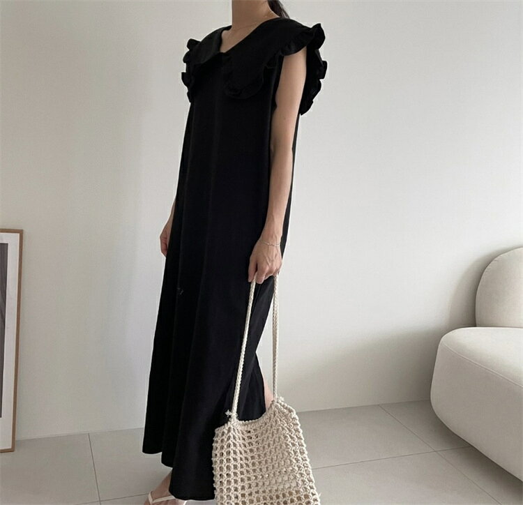 ワンピース ジャンパースカート 袖なし ロングスカート (T)