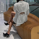 カジュアル スリム 背透けて 長袖 シャツ 春 ブラウス (T)