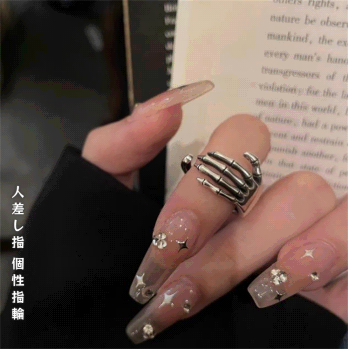 モダンバンジージャンプ おしゃれな人差し指個性指輪 (T)