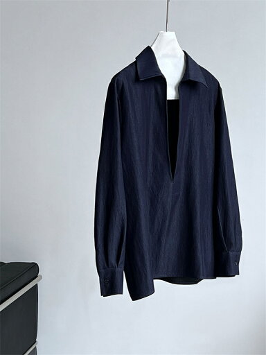長袖 Vネック シャツ (T) 長袖 Vネック シャツ (T)
