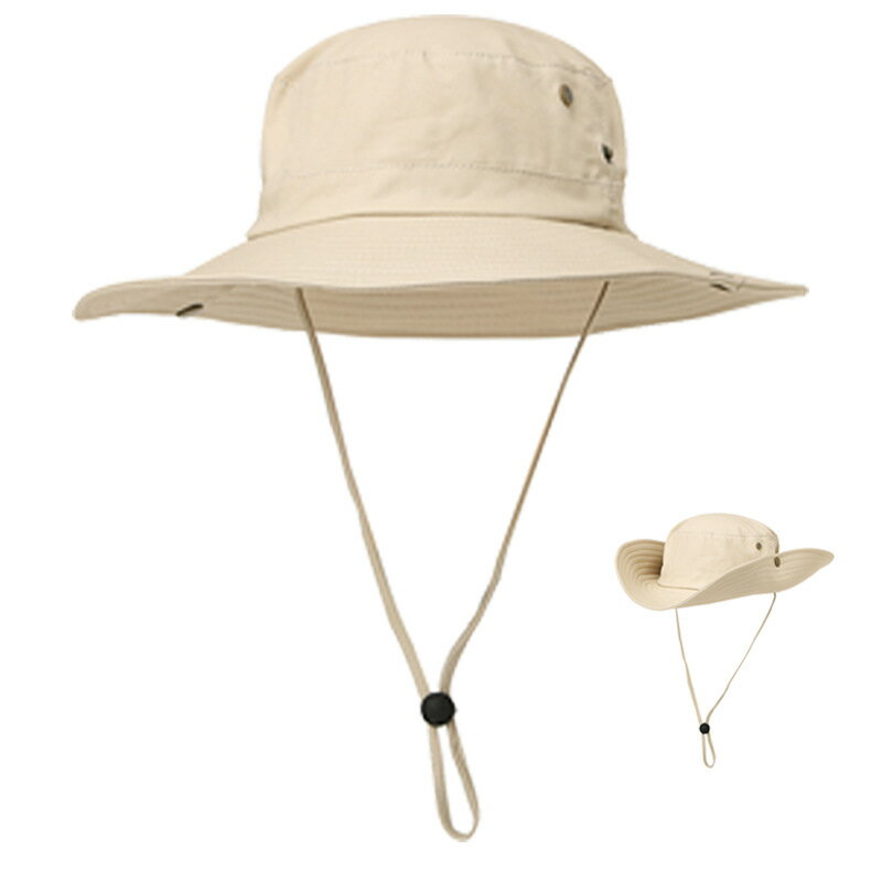 サファリハット 日よけハット アドベンチャーハット つば広 帽子 メンズ 紫外線対策 アウトドア 紐付[K](T)