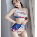 セクシー コスプレ 衣装 レディース チアガール レースクイーン コスプレ衣装 セットアップ Tバック 透け感 シースルー フィット感 光沢 スケスケ チア コスチューム イベント 衣装 エッチ 過激 大胆 かわいい ハロウィン コスプレ衣装セット 大人 Mサイズ 春 夏 秋 冬(T)