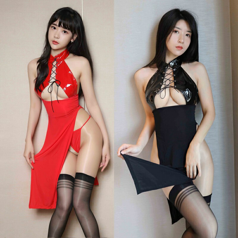 ロング丈 ボンテージ風 ベビードール ランジェリー(T)