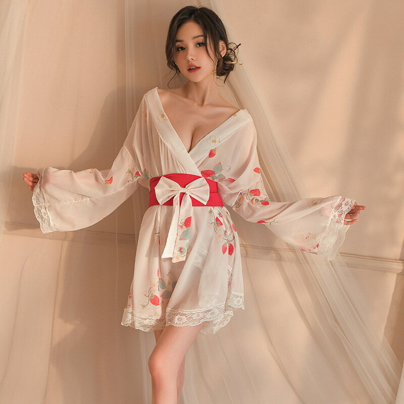 白色スケスケ着物ドレス セクシー エロい 大胆 過激 アダルト系 エッチ 大人 コスチューム セクシーランジェリー エロ 可愛い かわいい(T)