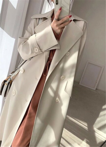 ファッショントレンチコートお出かけレディースゆったりおしゃれ(T)