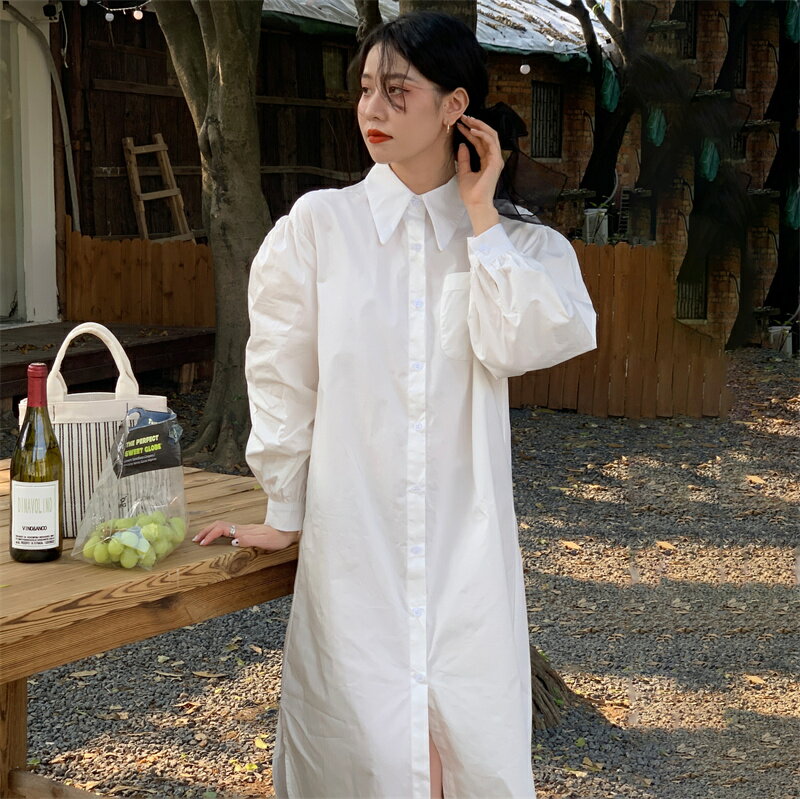 韓国ファッションプルオーバー無地長...