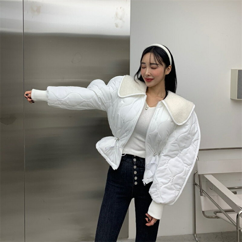 レトロ 若見え レーシング コットン ダウンジャケット綿コート[K](T)