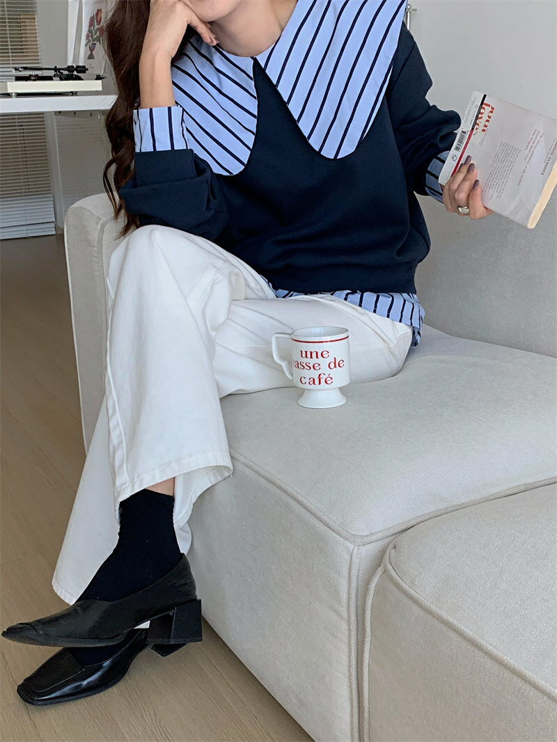 レディース　　シャツ　トップス 春秋 レトロ ゆったり 文学的な 長袖 リネンシャツ 襟 プリントな カジュアル コットンリネン シャツ