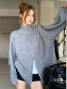 ニットセーターコート ゆったりカーディガン (T)