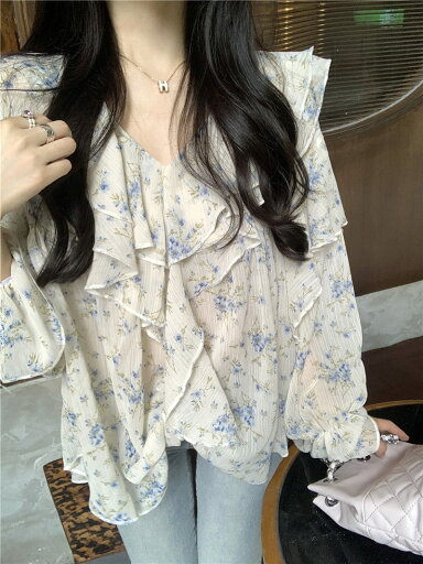 花柄シャツ ブラウス (T) 花柄シャツ ブラウス (T)